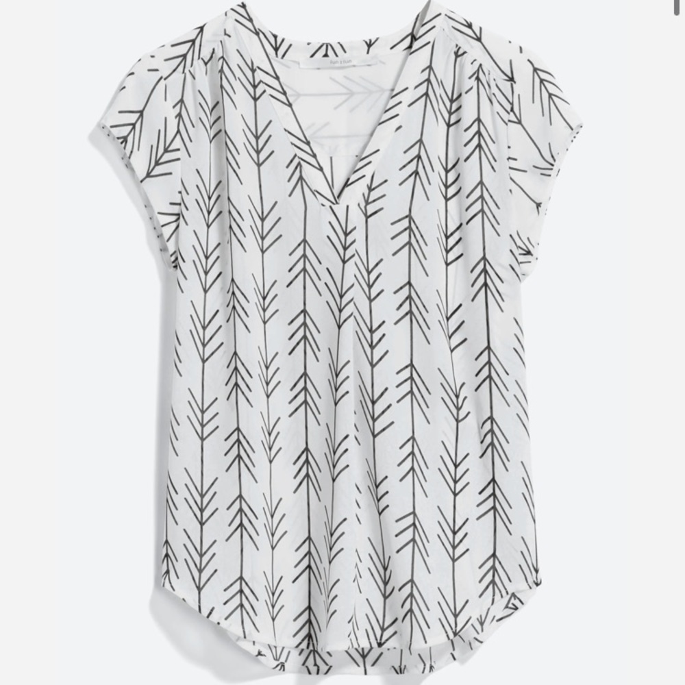 White and black blouse